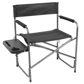 Director Chair with Side Table, Black