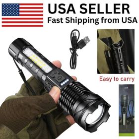Super Bright White LED Flashlight Rechargeable Zoomable Torch Camping lamp(Free shipping via DHL Ground/FedEx Ground; can't ship via USPS self-pi (Quantity: 1 set)