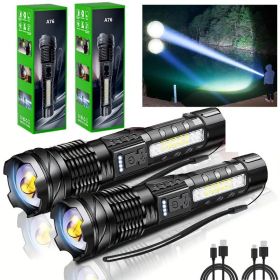 Super Hell Taschenlampe Fackel - LED Taktisches Fackel - Zoom - Wasserfest (Quantity: 2 pcs)